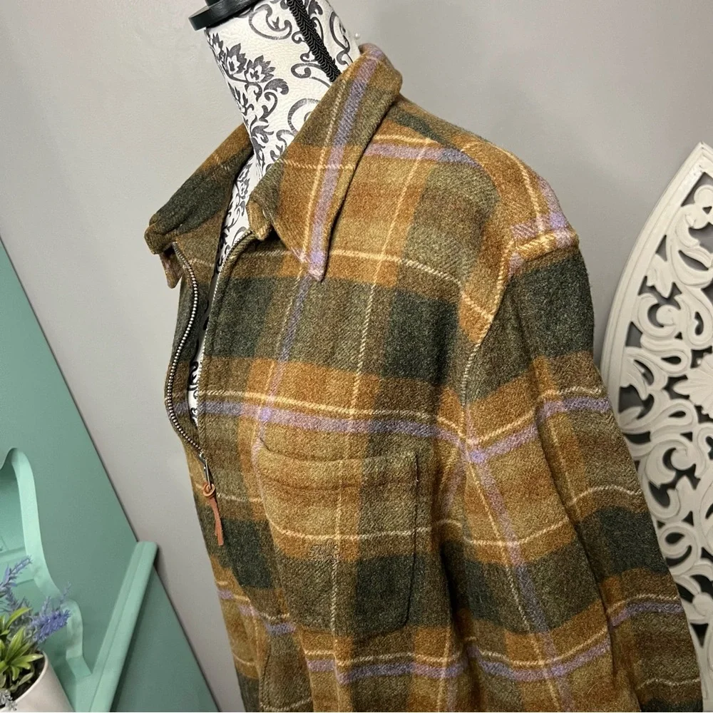 VINTAGE Ralph Lauren Lambs Wool Plaid Zip Up Jacket Size 3x Shacket Shirt Jacket - Picture 7 of 12